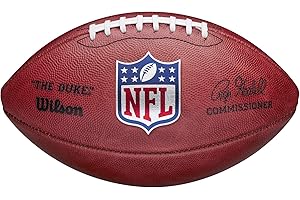 Wilson Ballon Football Américain NFL The Duke, Taille officielle de la NFL, cuir Horween 100%, Brun
