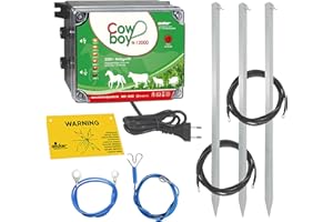 EIDER LANDGERÄTE GMBH Weidezaungerät Cowboy N 12000 + Erdung & Anschluss - 12.000 Volt Gerät - für sehr Langen Elektrozaun geeignet - Alles notwendige enthalten!