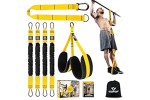 ‎COFOF COFOF Klimmzughilfebänder, robuste Klimmzug-Widerstandsbänder mit verstellbarem Widerstand und Höhe mit Zwei stabilen Fußstützpedalen, Unterstützung für Anfänger beim Klimmzugtraining