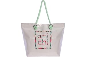 AMICHI - Bolso mujer - bolso playa mujer grande - playera mujer - bolso de verano - bolso playa rafia - bolsa playa - bolsa piscina - shopper playa - Orosia