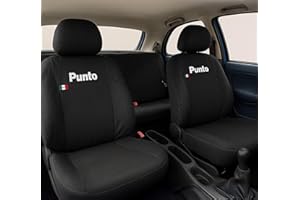 Auto Accessori Lupex | Coprisedili Auto Compatibili con Punto I e II serie 1993-2011, Colore Nero, Made In Italy, Policotone, Nome Auto Ricamato, Fodere Sedili Anteriori e Posteriori