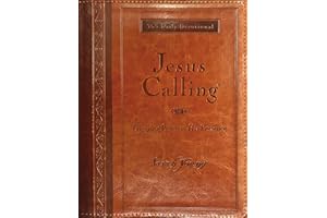 Jesus Calling, Large Text Brown Leathersoft, with Full Scriptures: Enjoying Peace in His Presence (A 365-Day Devotional) – The Perfect Christian Christmas Gift