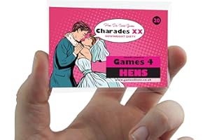 HANNAH'S GAMES Hen Party Charades classic party game with multi-challenge option wedding & love themed credit-card sized & resealable splash-proof bag