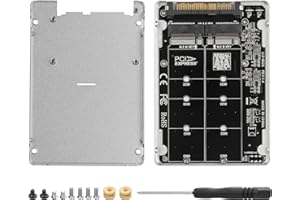 GINTOOYUN 2 in 1 M.2 NVMe/NGFF to U.2 Adapter Card - M Key/M.2 SATA NGFF to U.2(SFF-8639) SSD Box