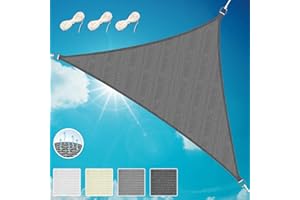 Sol Royal Sonnensegel dreieckig 7x5x5m Wasserdurchlässig HDPE Atmungsaktiver Balkon Terrasse Segeltuch UV Sonnenschutz Segel Garten Pool Camping Anthrazit – Shade Sails HS9
