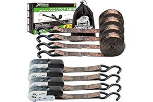 XSTRAP STANDARD XSTRAP Ratchet Tie Down Straps - 4 Pk - 1'' x 15 Ft - 630 Lbs Load Cap 1890 Lbs Break Strength-Cargo Straps (Camouflage)