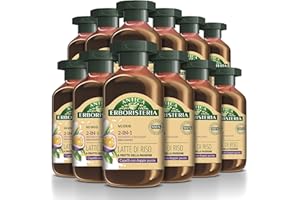 Antica Erboristeria 2 in 1 Shampoo Idratante Latte di Riso, Shampoo e Balsamo per Capelli con Doppie Punte con Ingredienti Naturali, 12 pezzi x 225 ml