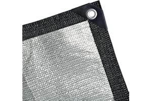 BeGrit 99% Aluminet Reflective Shade Cloth 2m x 2m Aluminum Shade Net UV Protection & Cooling Netting Heat-reflecting Mesh Silver Solar Blocking Fabric for Greenhouse Gardens Patios Shelters Cars