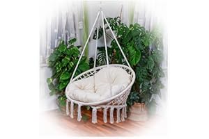 ALEOS. Hängesessel Catalina extragroß 100cm Durchmesser Stoffsessel Schwebesessel Hängekorb zum Aufhängen mit extrem großen gemütlichen Kissen