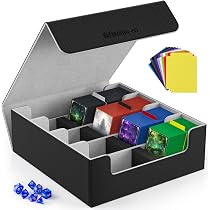 Mlikero Boîte à Cartes de Collectionneur en Cuir, 4 Boîtes Horizontales