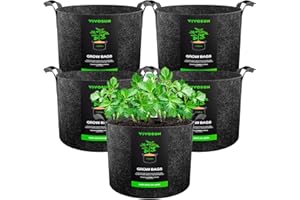 VIVOSUN Lot de 5 Sacs de Culture de 3,8 l en Tissu Non tissé épais avec poignées