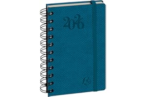 Exacompta - 15414E - Agenda de poche Journal 15S quadrillé Swan spiralé - Fermeture élastique - 9 x 14,6 cm - Janvier à décembre 2026 - Coloris aléatoire