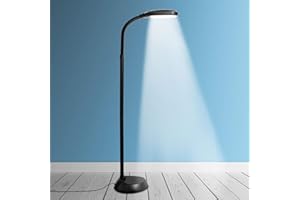 Kenley Daylight Lamp - Reading Light Floor Standing - Energy Saving Bulb - Natural Sunlight 12W LED with Adjustable Brightness - Standard Bright Floor Reading Lamps for Living Room Bedroom Craft Study