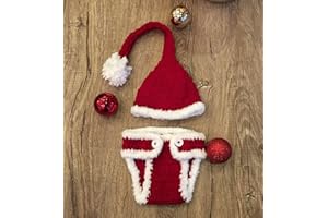 MATISSA Santa, Newborn Baby Girl/Boy Crochet Knit Costume Photo Photography Prop Hats Outfits