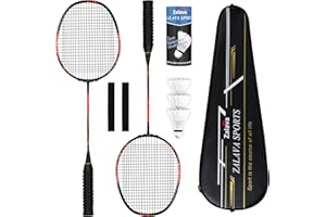 ‎ZALAVA Zalava Carbon Badmintonschläger Set, Badminton Set Super Leicht Badminton Schläger Set Mit Wickelgriff, Graphit Professionell Saite Mit Tragetasche für Anfänger und fortgeschrittener Spieler