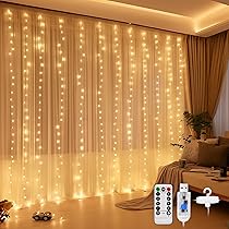 Kimuwote Guirlande Lumineuse Rideau 300LED 3m*3m Rideau Lumineux 8