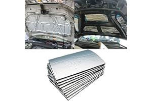 Yeeliv 10Pcs Car Sound Deadening Mat 25 x 18cm, Self-Adhesive Butyl Sound Deadener Mat, Audio Noise Insulation & Heat Dampening Pads for Car Hood, Door, Trunk, Floor, and Ceiling