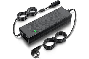 AUCARAUTO Spannungswandler 230V auf 12V, 180W/15A/2.65M KFZ Netzadapter mit Zigarettenzünder auf Steckdose, Adapter für Kühlbox Reifenfüller, Autostaubsauger und andere Autogeräte C15