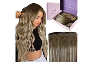 Fshine Geniale Tessiture Capelli Veri 55cm 60g Extension Cucitura Capelli Veri Castano Scuro A Castano Cenere Con Evidenziazione Del Biondo Medio Extension Tessitura Capelli Umani Lisci #3/8/22