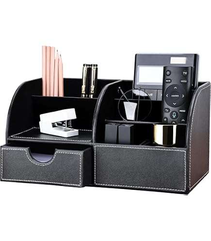 Organisateur De Courrier En Bois Avec 6 Compartiments Et Tiroir – Pour Bureau, Factures, Documents – Noir Ou Blanc