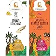 The Growing Giraffe Cheese Crackers (60 G) & Peanut Butter & Cacao (160 G) - A Healthy, Nutritional & Tasty Snack for Kids & Adults