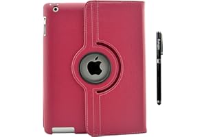inShang Housse Compatible avec iPad 2 iPad 3 iPad 4 Étui Case Cover iPad Coques avec Veille/Réveil, Rotatif 360, Support, Con Stylet
