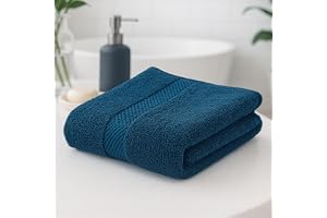 Earthy Fables Premium Bath Towel - 100% Combed Cotton, 600 GSM, Ultra Soft, Quick Dry and Highly Absorbent for Home, Travel and Acne-Prone Skin, 150 x 75 cm, Dark Teal