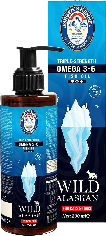 Jorgens Kennel Kedi Ve Köpek Için Doğal Omega 3-6 Wild Alaskan Triple Strength Balık Yağı I Fish Oil