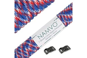 Namvo 550 Paracord Mil Spec Type III 7 strand parachute cord Total Length 100ft/30 Meters Spots/Stripes/Camouflage