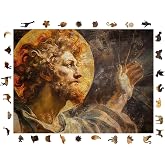 WePuzzleUp Ahşap Puzzle Yetişkin - G&uuml;neş Tanrısı "Ra" - 450 Par&ccedil;a, 29 x 39 cm - Yapıştırıcı Folyo Dahil - Benzersiz Şekilli P