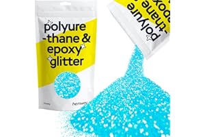 HEMWAY Purpurina para resina cristales metálicos iridiscentes de color azul bebé para manualidades con epoxi copos gruesos vasos cera derretida 100 g/3,5 oz