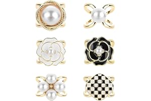 Oenothera 6 Pieces Scarf Clip, Three Rings Scarf Ring, Silk Scarf Clasp Clips, Enamel Simple Style Scarf Ring, Clothes Corner Knotted Button, for Women Girls Decorative