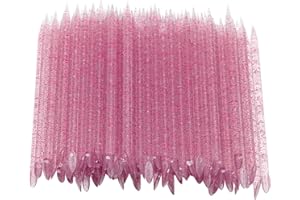 ANGGREK Bastoncini per Unghie, 100 Bastoncini per Pedicure per Manicure per Cuticole a Doppia Estremità(Fucsia)