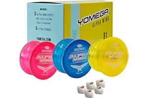 Yomega 3X Alpha Wing Yoyo, fixed axle yo-yo designed for beginner. string trick play and fixed axle enthusiasts! (Transparent)