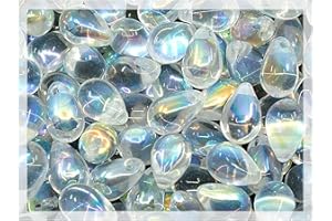 ‎BOHEMIA CRYSTAL VALLEY 50 Stück Tschechische Glasperlen, 6x9mm, Tropfen Träne Teardrop Transparent Crystal Clear AB