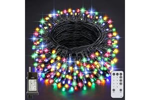 Realky Guirlande Lumineuse de Noël, 38.2M 320 LED Lumières de Noël Intérieur et Extérieure, 8 Modes et Fonction Mémoire Guirlande Lumineuse Sapin pour Balcon, Jardin, Maison Décoration - Multicolore