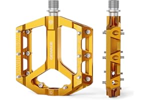 GEWAGE Pedali MTB Flat – Set pedali da bici antiscivolo, in lega di alluminio fresato CNC, asse 9/16", 4 colori, ideali per MTB e gravel