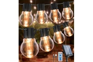 LITOHOM Lichterkette Außen Solar, 14M 30LED Solar Lichterkette Aussen, G50 Glühbirnen mit IP65 Wasserdicht, 8mode und Fernbedienung für Gärten, Balkon,Party,Hochzeit Deko