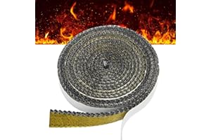 LEIKEDUN Widen Flat Stove Rope Length 2.5m x Width 20mm x Thickness 3mm Self Adhesive Black Fire Rope for Stove Glass
