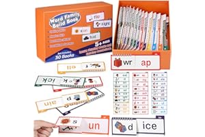 Zourglow 30 Read and Rhyme Flip Books, Word Families Flash Cards, Reading And Rhyming Words Abc Vocabulary Flash Cards, Educational Reading Word Books for Toddlers & Classroom Teaching