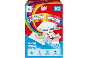 Grey L'Acchiappa & Smacchia 3in1, Buste per il Bucato, Buste Cattura Colore, Con Smacchiatore, Confezione da 12 Buste