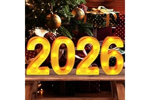 FOGCOSY New Years Eve Decorations 2026, 8.2 Inch LED 2026 Numbers Light Up, New Years Sign Decorations Warm Light up Number, for New Year Eve Party Supplies