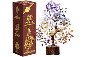 NILO CRYSTALS 7 Chakra Crystal Tree of Life – Healing Crystals for Positive Energy & Balance – Good Luck Home Decor Gift for Women & Mom – Spiritual Birthday & Housewarming Presents for Her