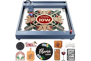 xTool D1 Pro Incisore Laser - 60W CNC Incisore Laser e Taglierina Laser, Potenza di Uscita 10W, 24000mm/min, Punto Compresso Ultra Fine da 0,08mm, Incisione Laser per Legno, Vetro, etc (430x400mm)