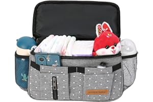MIRACLE BABY Bolsa Organizadora de Cochecitos para Mamá,Bolsa Carrito Bebe Súper Liviana, Multifuncional de Gran Capacidad para Almacenar