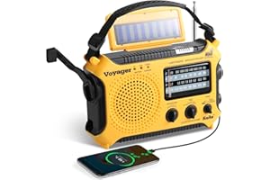 Kaito KA500 5-way Powered Solar Power,Dynamo Crank, Wind Up Emergency AM/FM/SW/NOAA Weather Alert Radio with Flashlight,Reading Lamp and Cellphone Charger, Yellow