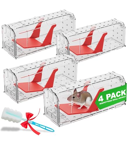ISOTRONIC Trappola Per Topi Viva E Riutilizzabile – 2 Pezzi, Con Esca, Meccanismo Sensibile, Sicura Per Bambini E Animali