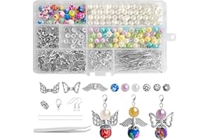 HAVACUE ㅤ HavaCue 60 Sets Schutzengel Anhänger Selber Machen, Engel Charme, Perlenengel Schlüsselanhänger für DIY Basteln, Hochzeit, Taufe, Geschenk