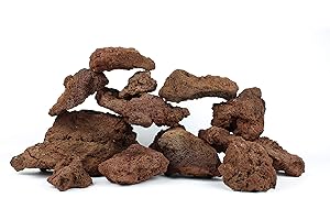 TM Aquatix Pierre d'aquarium la Roche Naturel Décoration Lave Volcanique (2kg, Rouge)