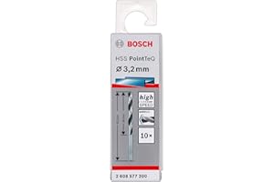 Bosch Professional 10 brocas helicoidales HSS PointTeQ (para metal, 3,2 x 36 x 65 mm, accesorio de taladro), Talla, Diámetro 3.2 mm